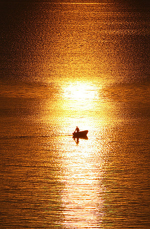 Corfu Sunrise Fisherman